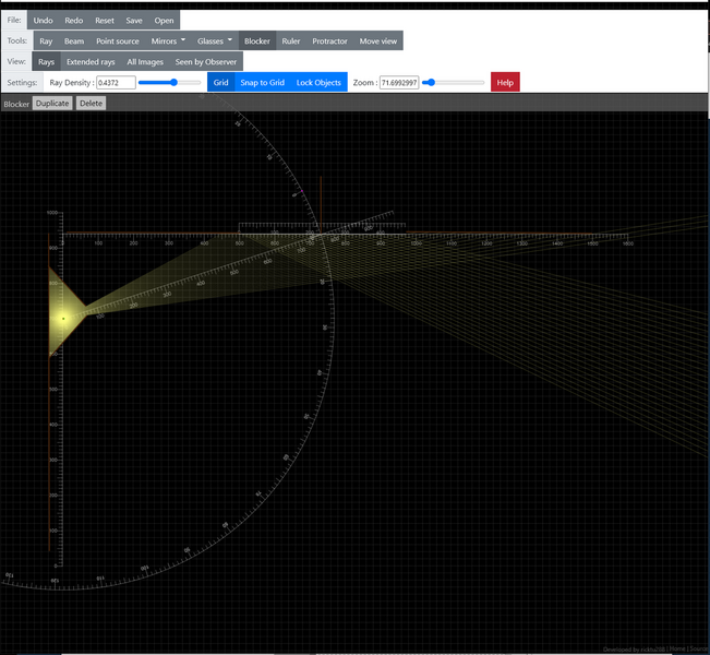 Ray simulation 19deg